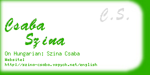 csaba szina business card